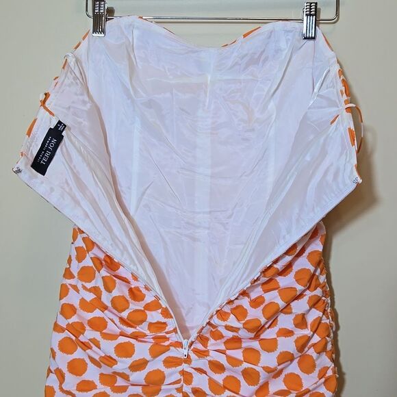 Rickie Freeman Teri Jon Polka Dot Ruched Mini Dress Ruffle Sweetheart 80s 90s - Picture 13 of 13